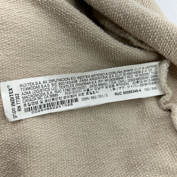 Zara Taupe Long Puff Sleeve Blouse Size Small - Picture 5 of 6